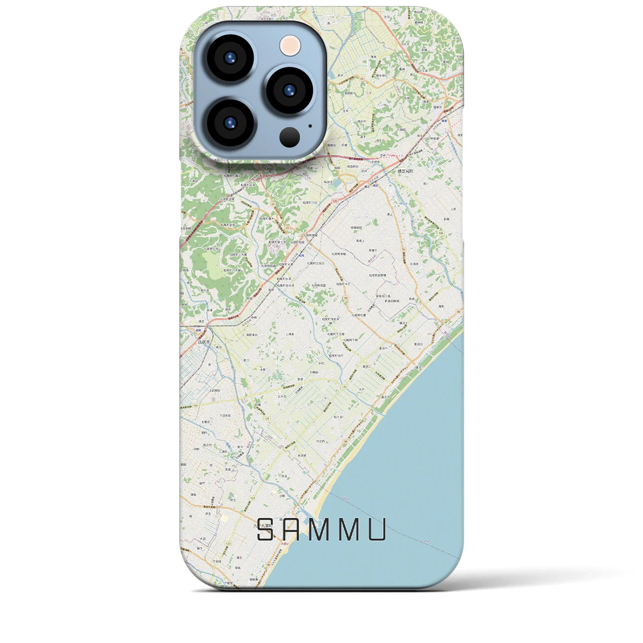 【山武】地図柄iPhoneケース（バックカバータイプ・ナチュラル）iPhone 13 Pro Max 用