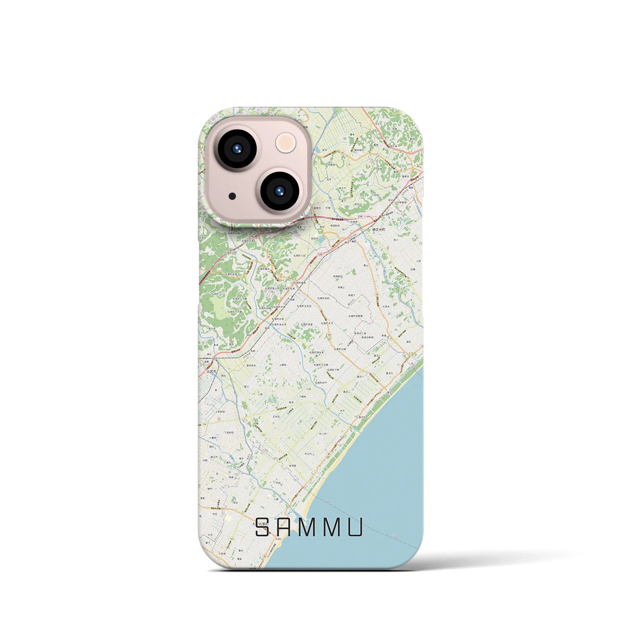 【山武】地図柄iPhoneケース（バックカバータイプ・ナチュラル）iPhone 13 mini 用