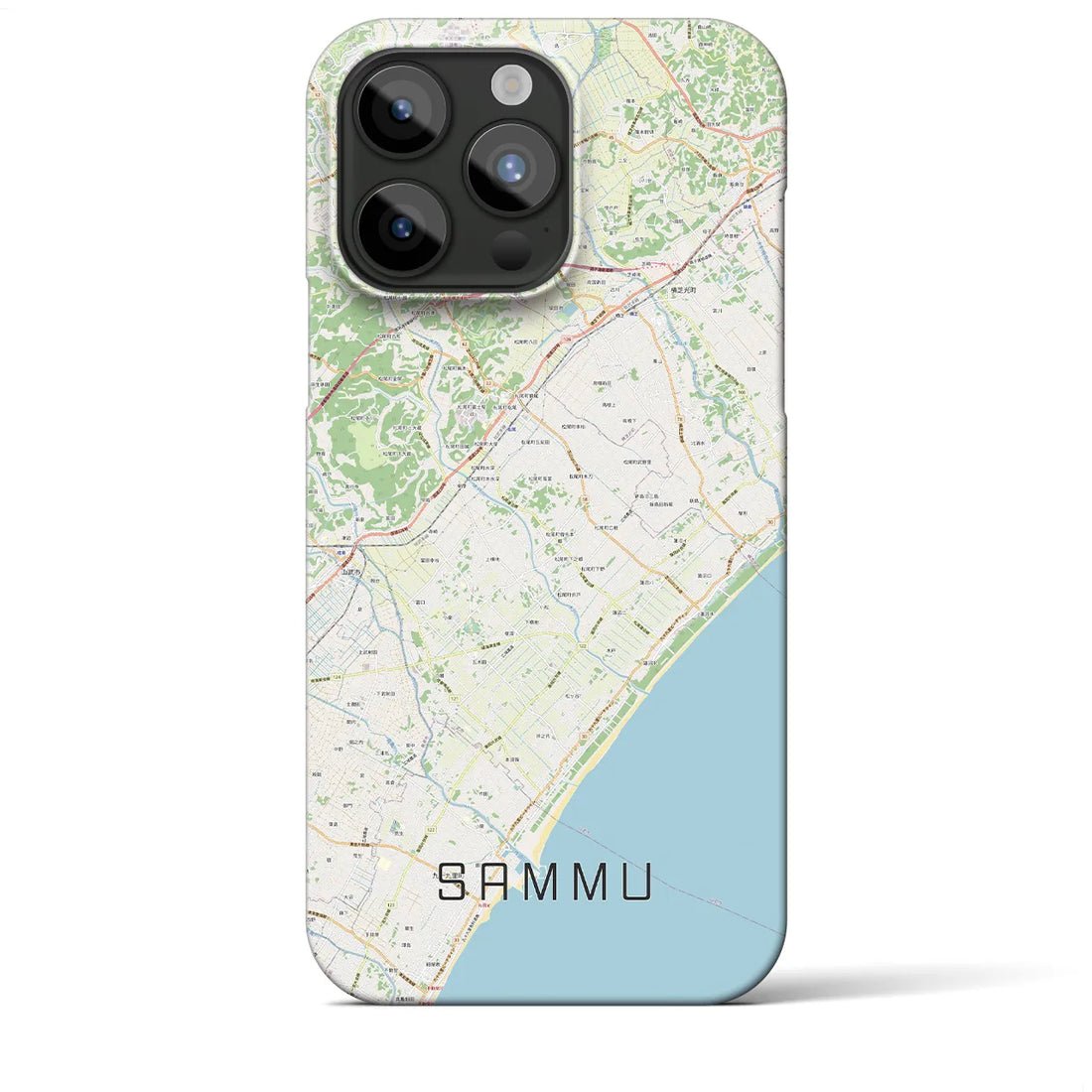 【山武】地図柄iPhoneケース（バックカバータイプ・ナチュラル）iPhone 15 Pro Max 用