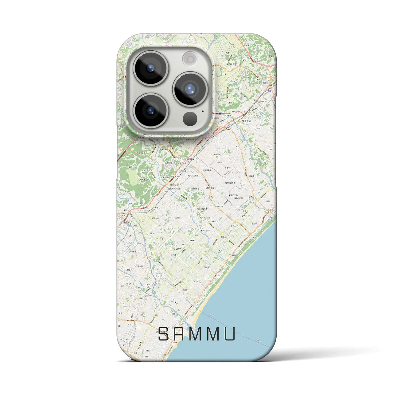 【山武】地図柄iPhoneケース（バックカバータイプ・ナチュラル）iPhone 15 Pro 用