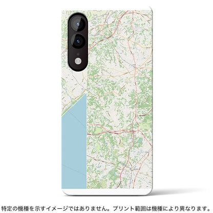 【山武（千葉県）】地図柄iPhoneケース（手帳タイプ）ナチュラル・iPhone 14 Pro 用