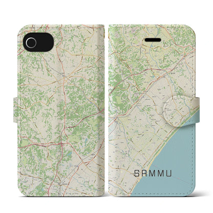 【山武（千葉県）】地図柄iPhoneケース（手帳タイプ）ナチュラル・iPhone SE（第3 / 第2世代） / 8 / 7 / 6s / 6 用