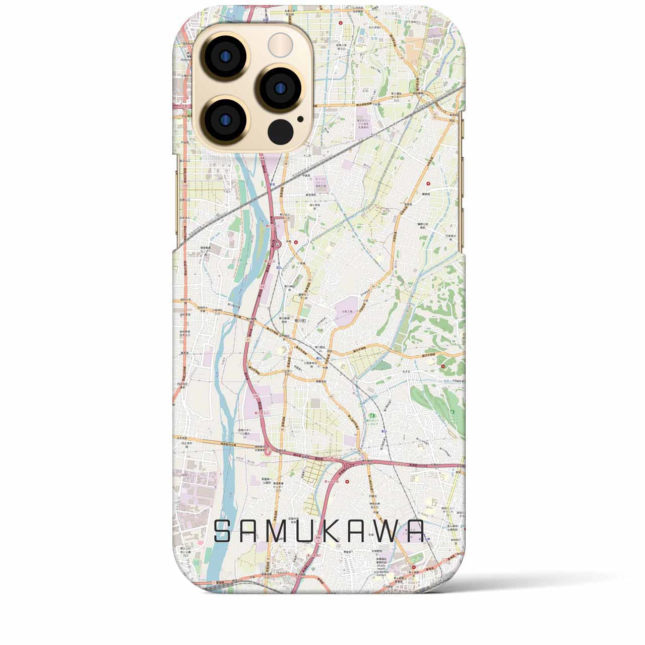 【寒川】地図柄iPhoneケース（バックカバータイプ・ナチュラル）iPhone 12 Pro Max 用