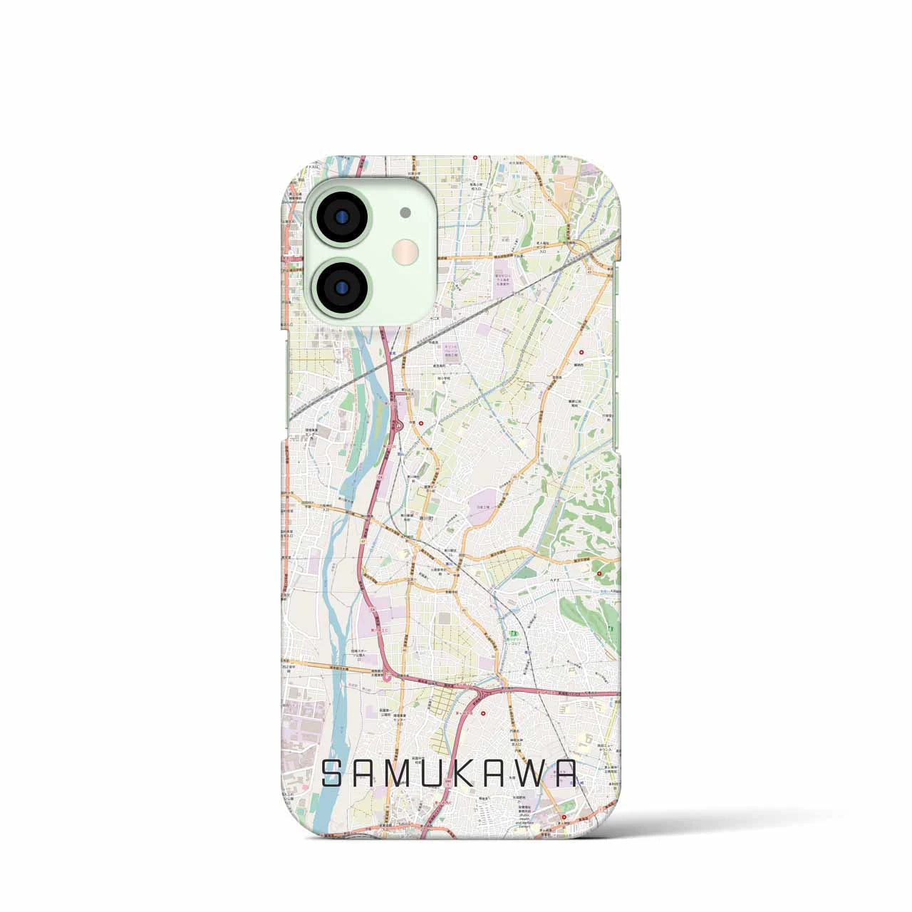 【寒川】地図柄iPhoneケース（バックカバータイプ・ナチュラル）iPhone 12 mini 用