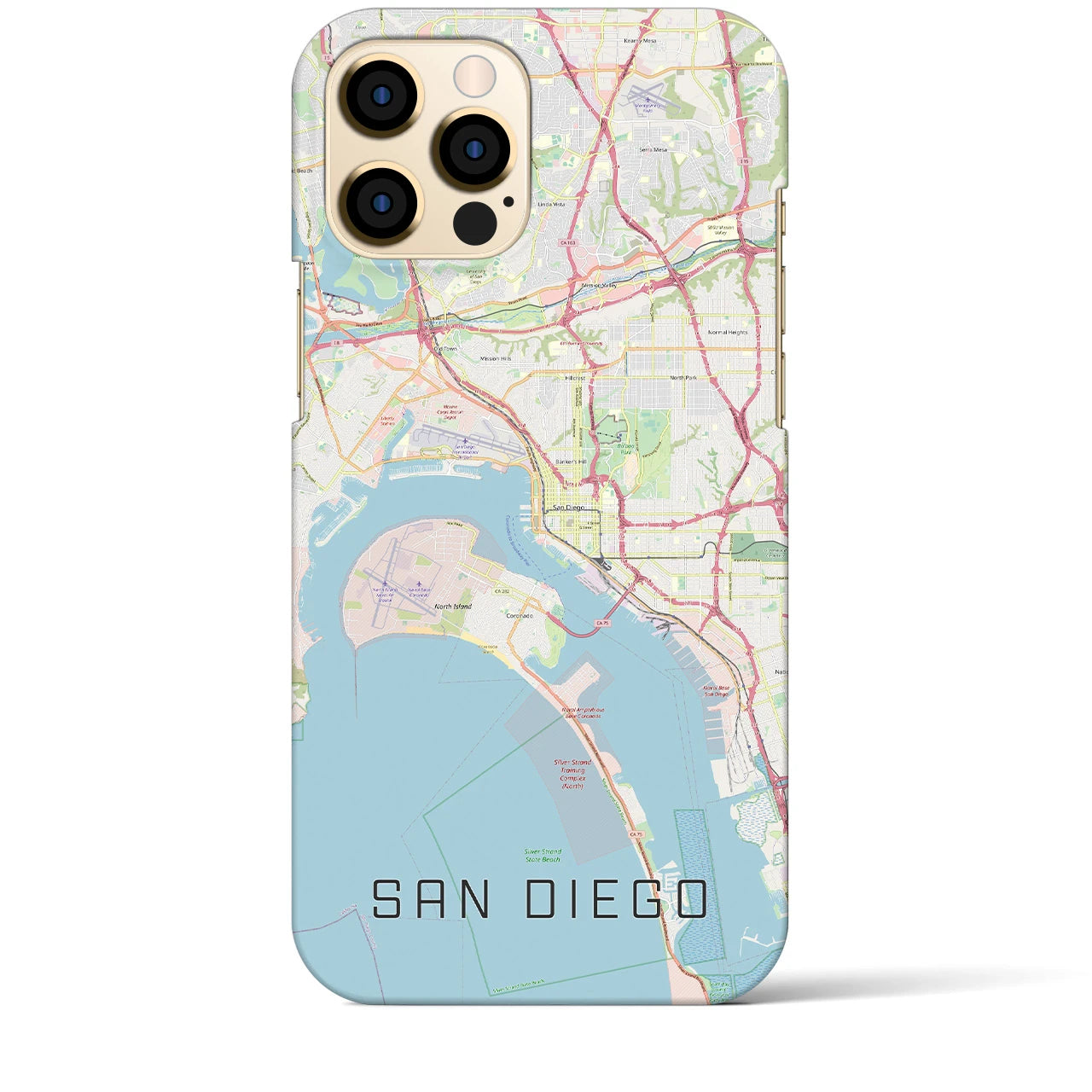 【サンディエゴ】地図柄iPhoneケース（バックカバータイプ・ナチュラル）iPhone 12 Pro Max 用