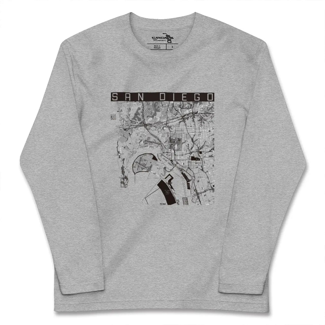 【サンディエゴ(アメリカ)】地図柄ロングスリーブTシャツ