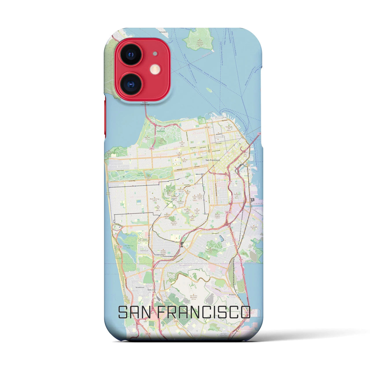 【サンフランシスコ】地図柄iPhoneケース（バックカバータイプ・ナチュラル）iPhone 11 用