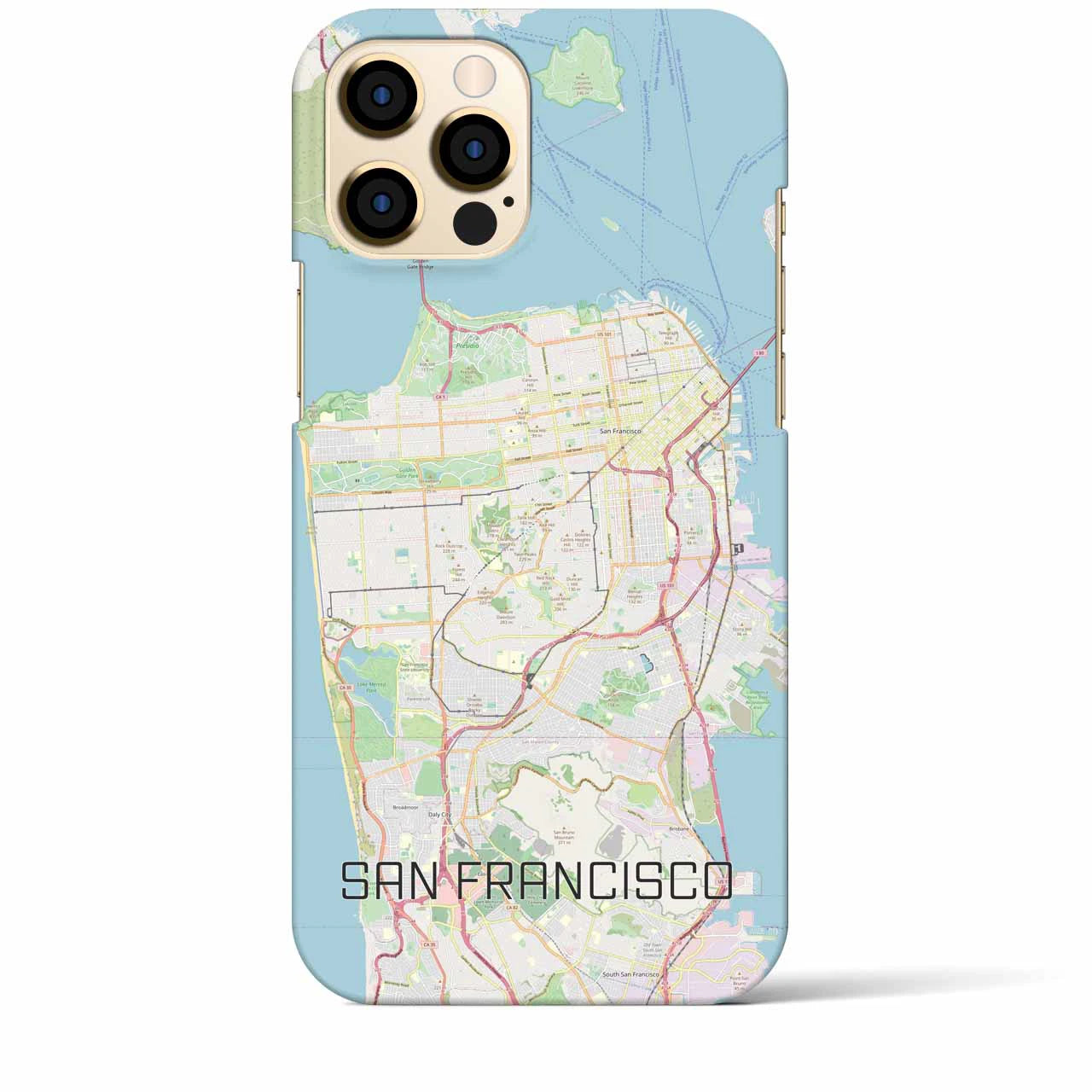 【サンフランシスコ】地図柄iPhoneケース（バックカバータイプ・ナチュラル）iPhone 12 Pro Max 用