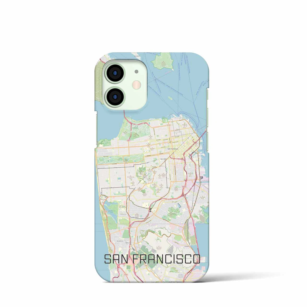 【サンフランシスコ】地図柄iPhoneケース（バックカバータイプ・ナチュラル）iPhone 12 mini 用