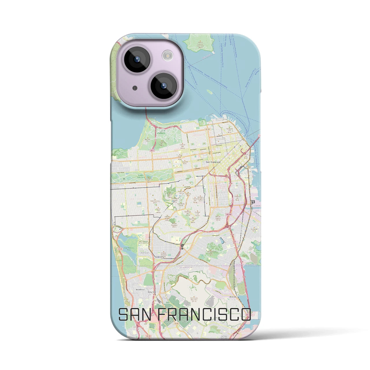 【サンフランシスコ】地図柄iPhoneケース（バックカバータイプ・ナチュラル）iPhone 14 用