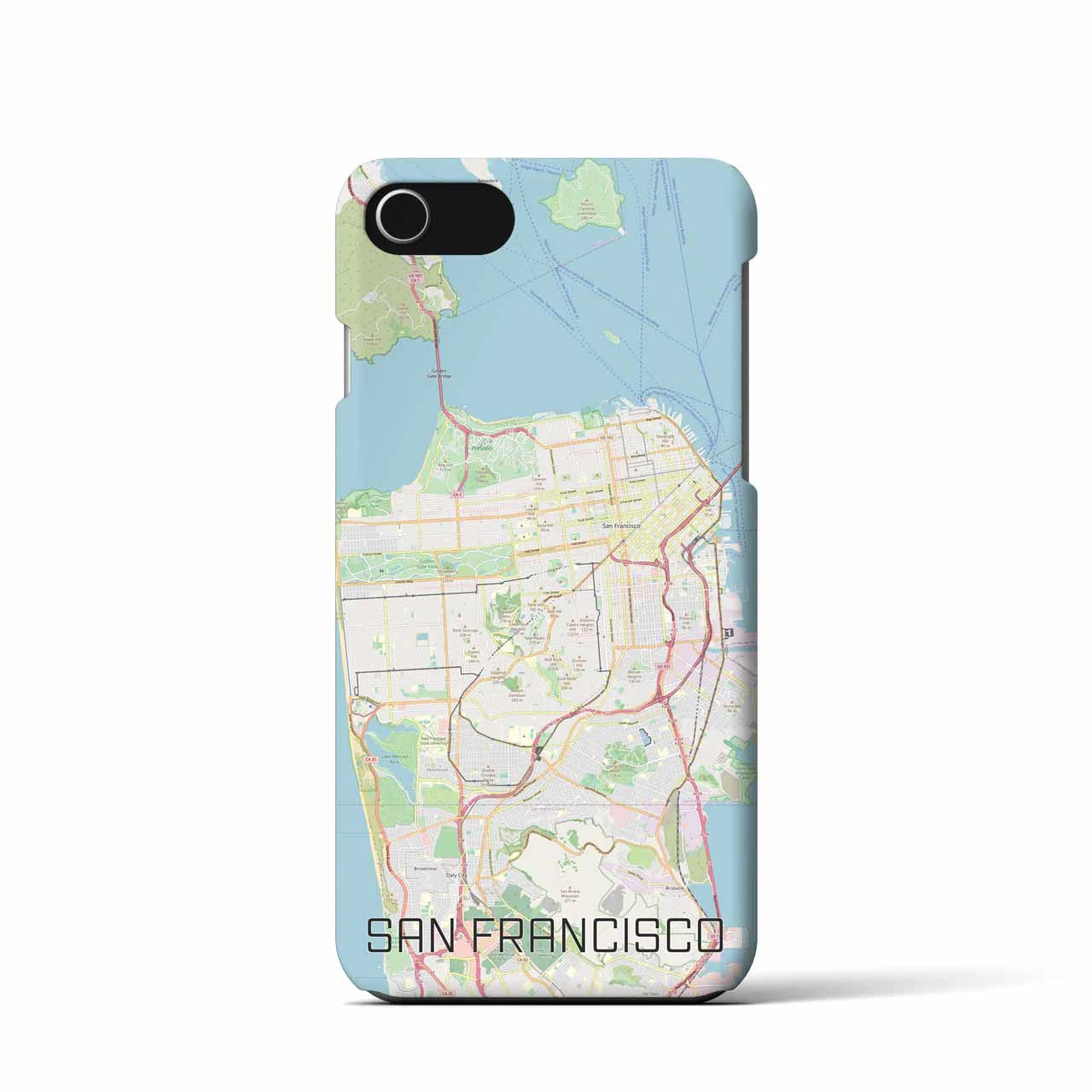 【サンフランシスコ】地図柄iPhoneケース（バックカバータイプ・ナチュラル）iPhone SE（第3 / 第2世代） / 8 / 7 / 6s / 6 用