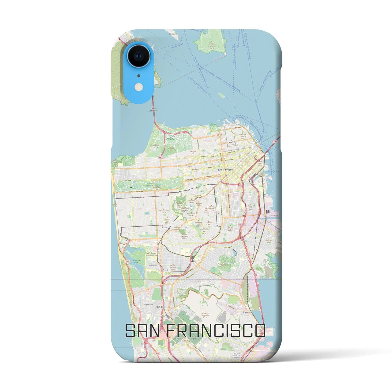 【サンフランシスコ】地図柄iPhoneケース（バックカバータイプ・ナチュラル）iPhone XR 用