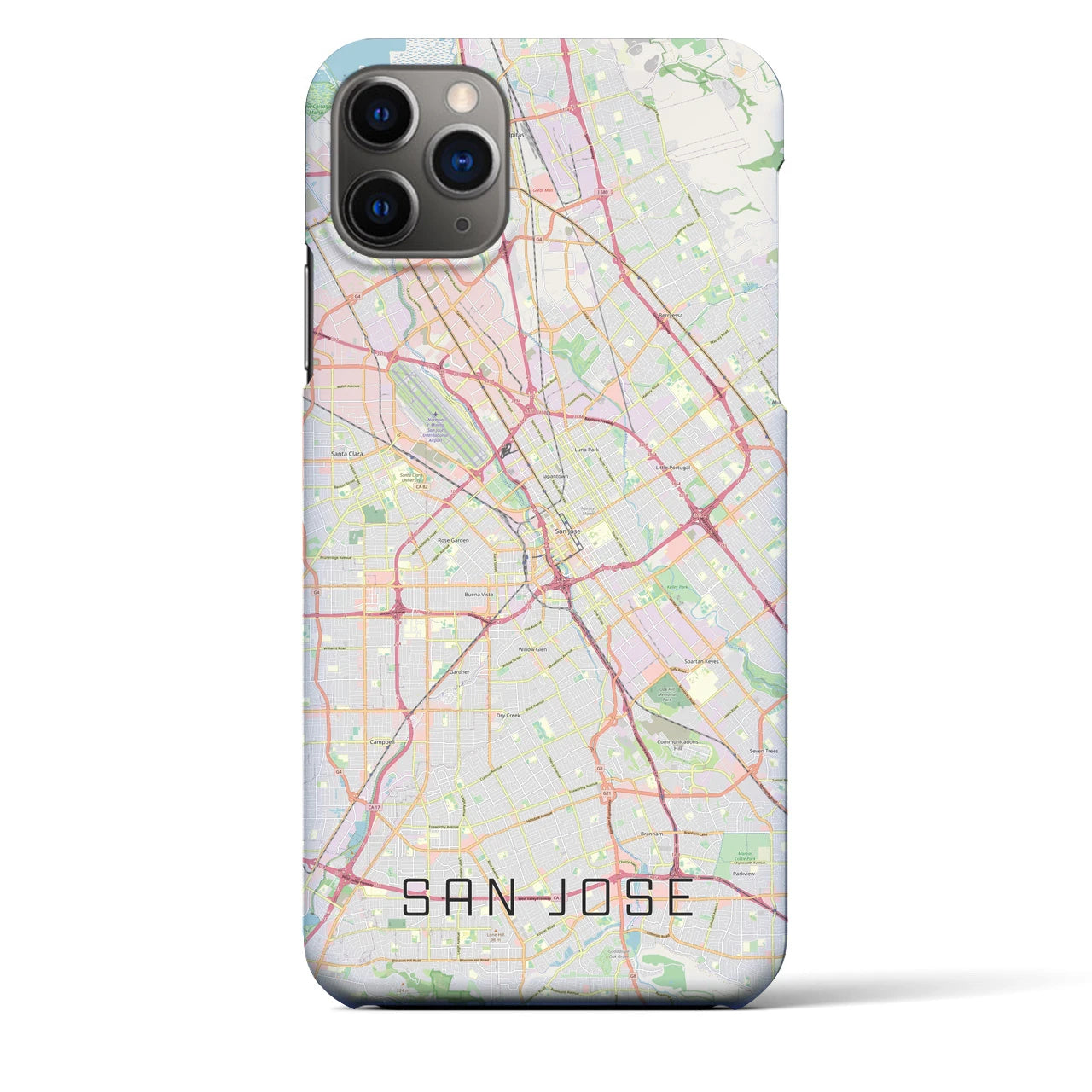 【サンノゼ】地図柄iPhoneケース（バックカバータイプ・ナチュラル）iPhone 11 Pro Max 用