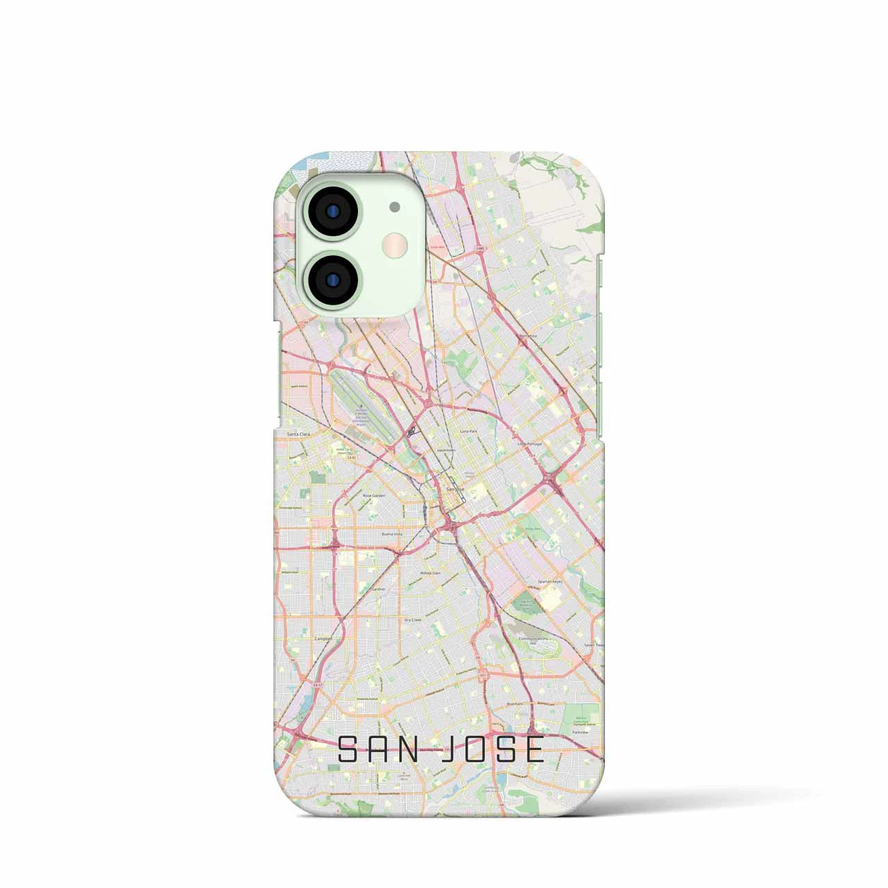 【サンノゼ】地図柄iPhoneケース（バックカバータイプ・ナチュラル）iPhone 12 mini 用