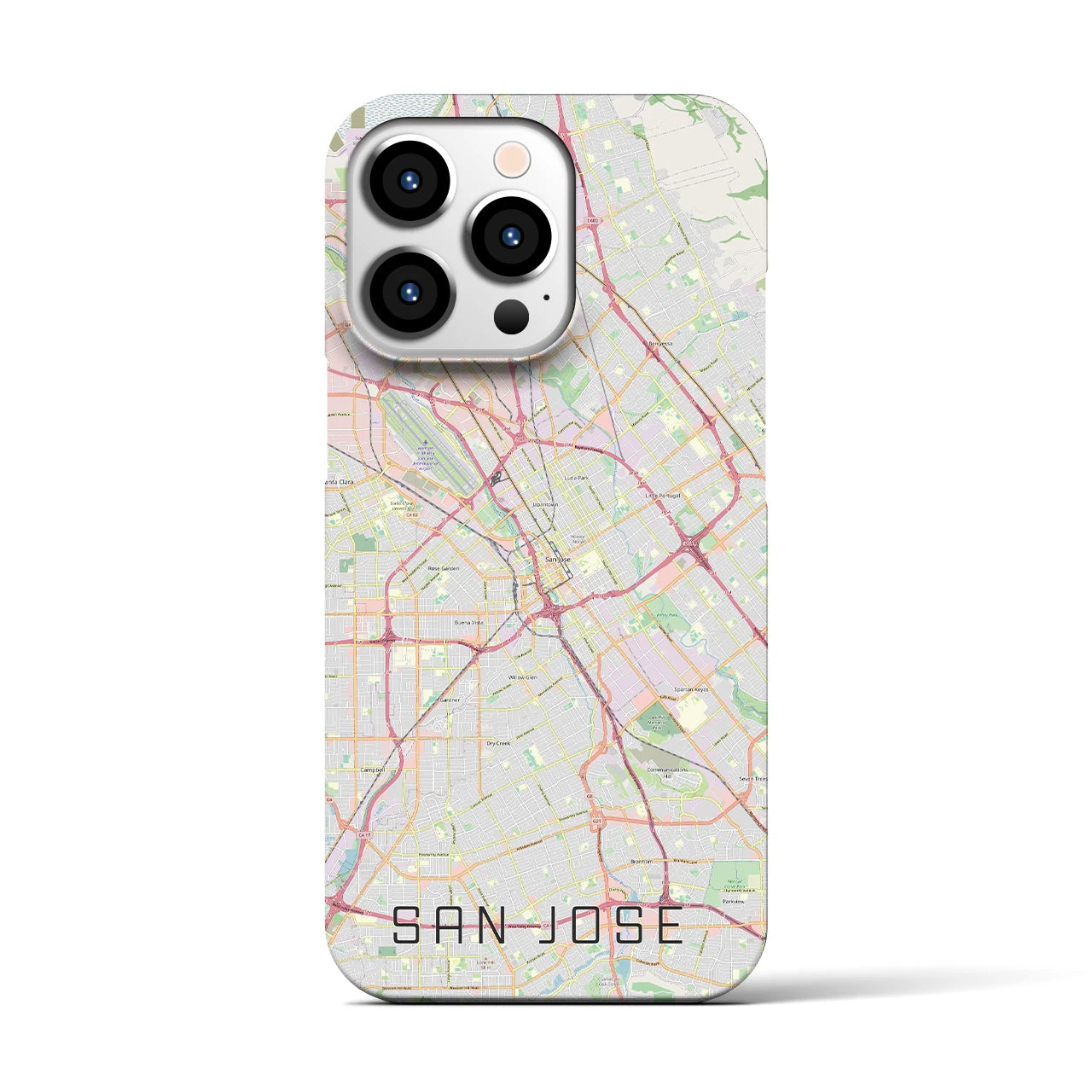 【サンノゼ】地図柄iPhoneケース（バックカバータイプ・ナチュラル）iPhone 13 Pro 用
