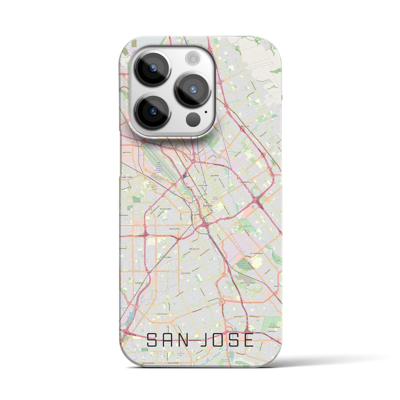 【サンノゼ】地図柄iPhoneケース（バックカバータイプ・ナチュラル）iPhone 14 Pro 用