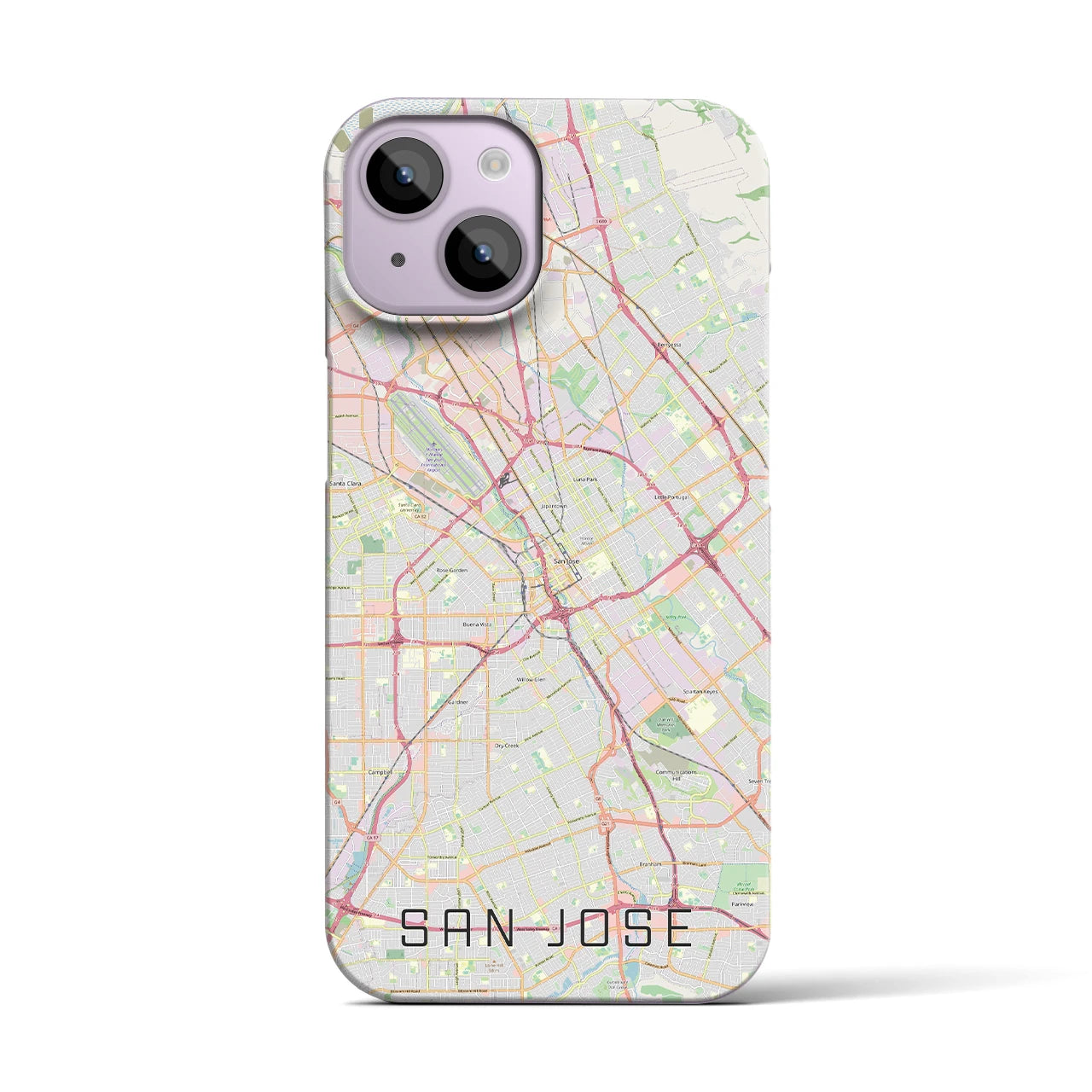 【サンノゼ】地図柄iPhoneケース（バックカバータイプ・ナチュラル）iPhone 14 用
