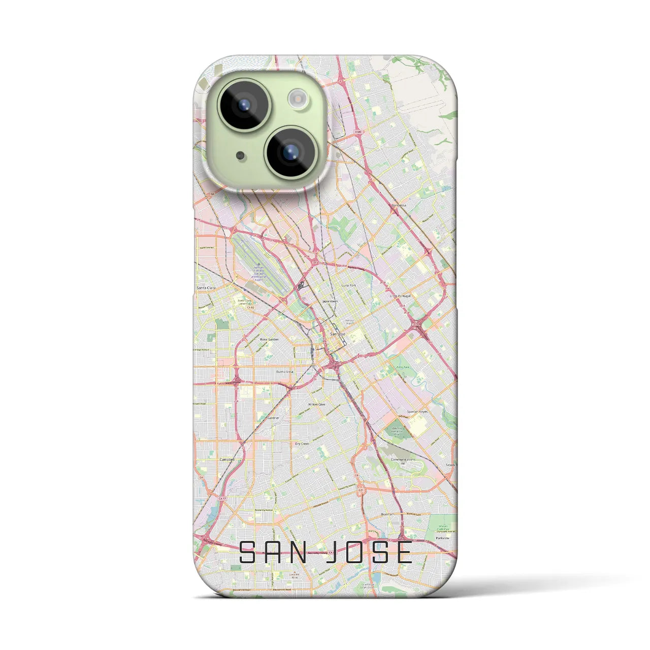 【サンノゼ】地図柄iPhoneケース（バックカバータイプ・ナチュラル）iPhone 15 用