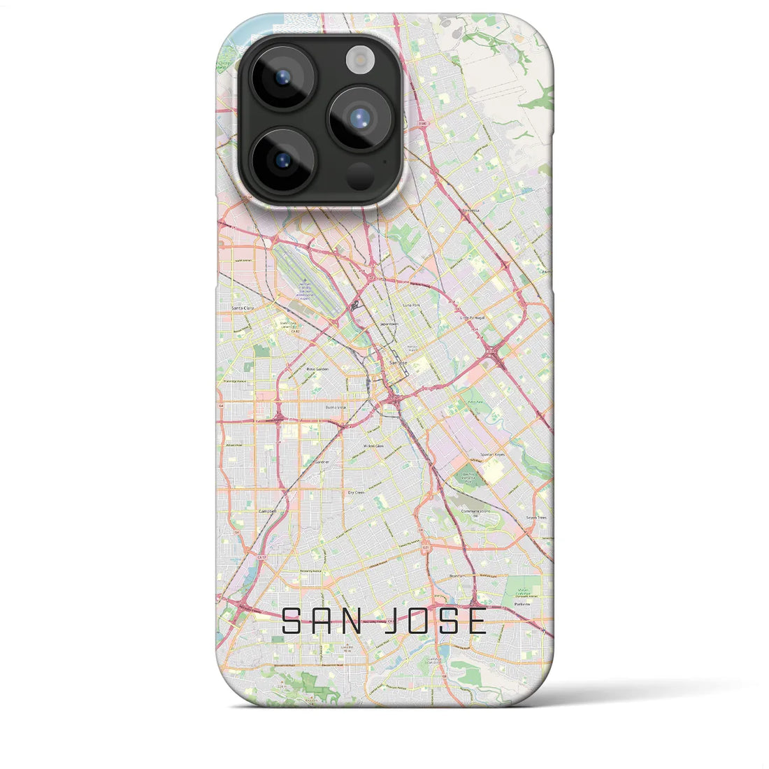 【サンノゼ】地図柄iPhoneケース（バックカバータイプ・ナチュラル）iPhone 15 Pro Max 用