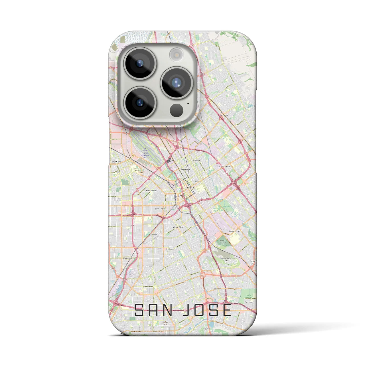【サンノゼ】地図柄iPhoneケース（バックカバータイプ・ナチュラル）iPhone 15 Pro 用