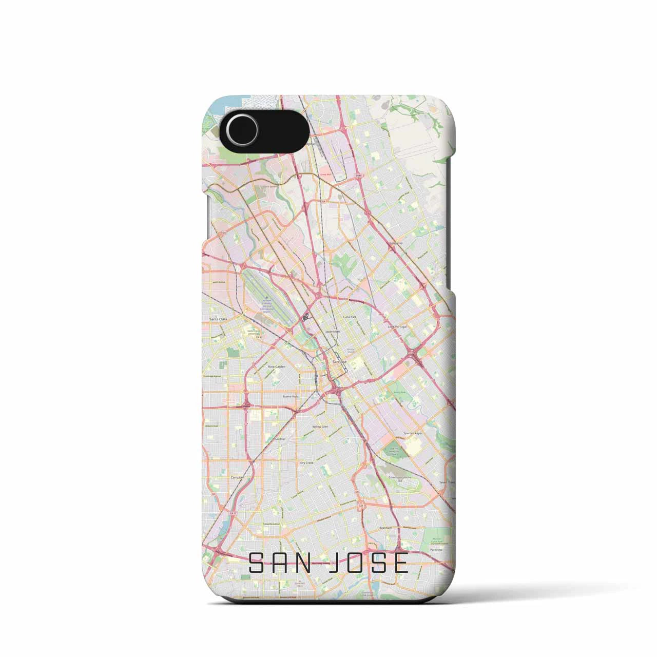 【サンノゼ】地図柄iPhoneケース（バックカバータイプ・ナチュラル）iPhone SE（第3 / 第2世代） / 8 / 7 / 6s / 6 用