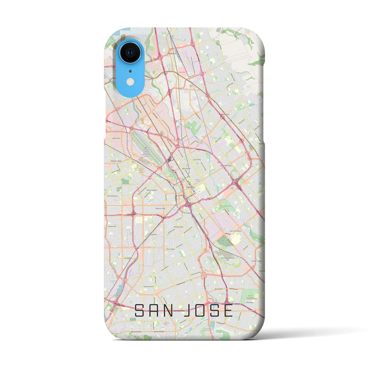 【サンノゼ】地図柄iPhoneケース（バックカバータイプ・ナチュラル）iPhone XR 用