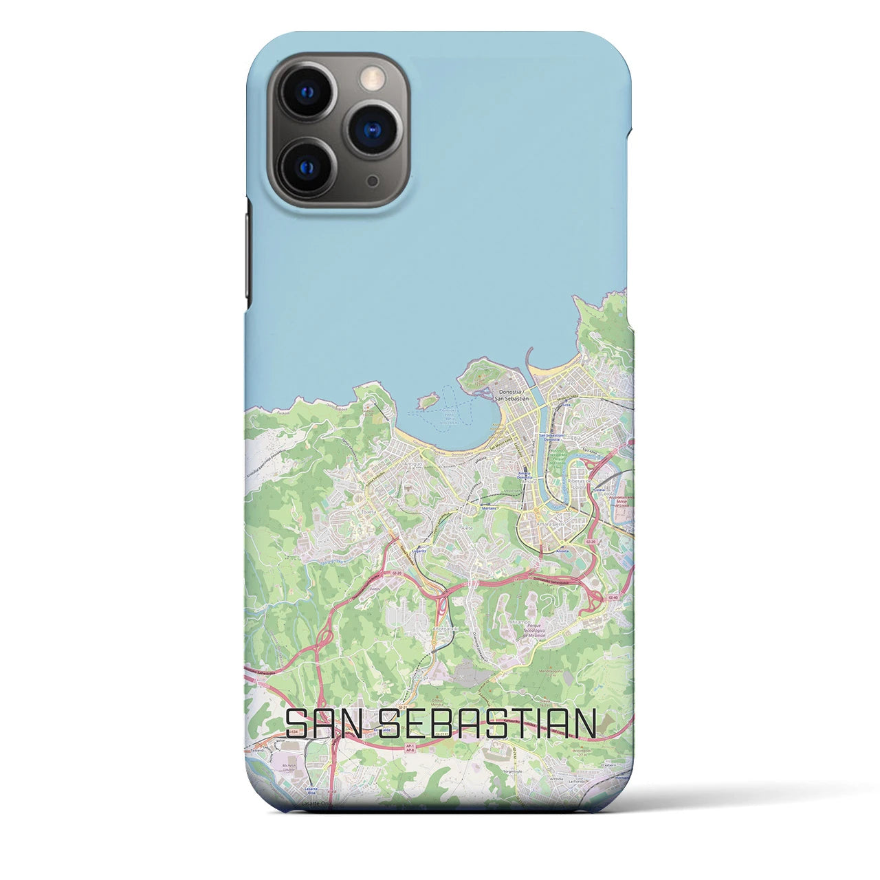 【サン・セバスティアン】地図柄iPhoneケース（バックカバータイプ・ナチュラル）iPhone 11 Pro Max 用