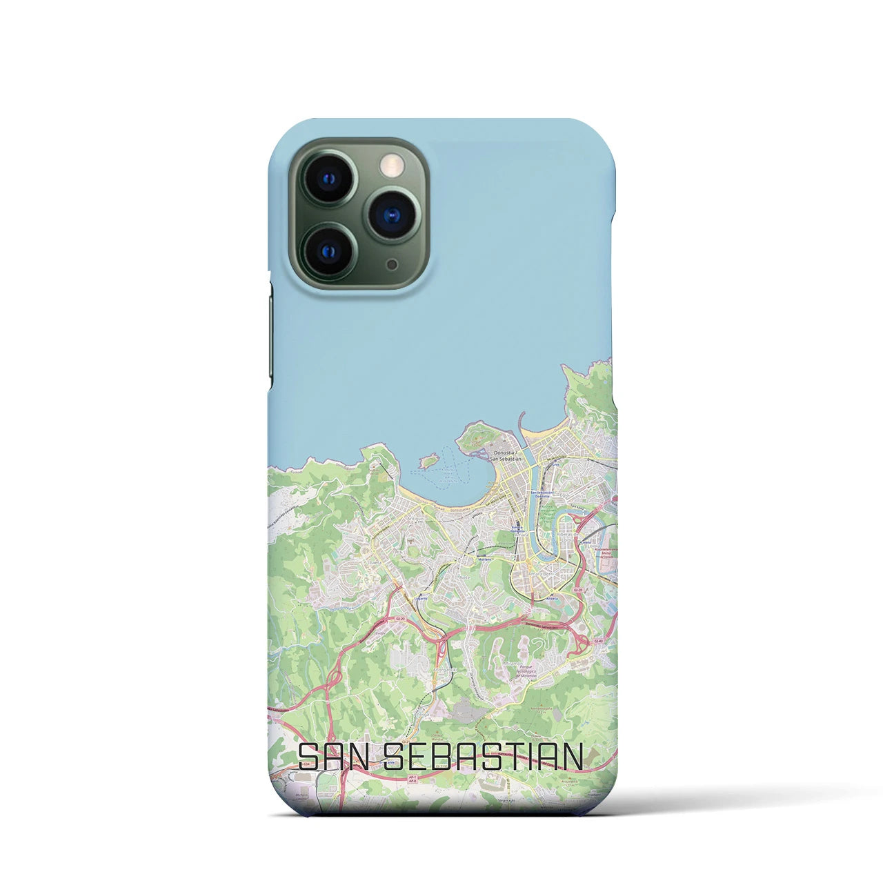 【サン・セバスティアン】地図柄iPhoneケース（バックカバータイプ・ナチュラル）iPhone 11 Pro 用
