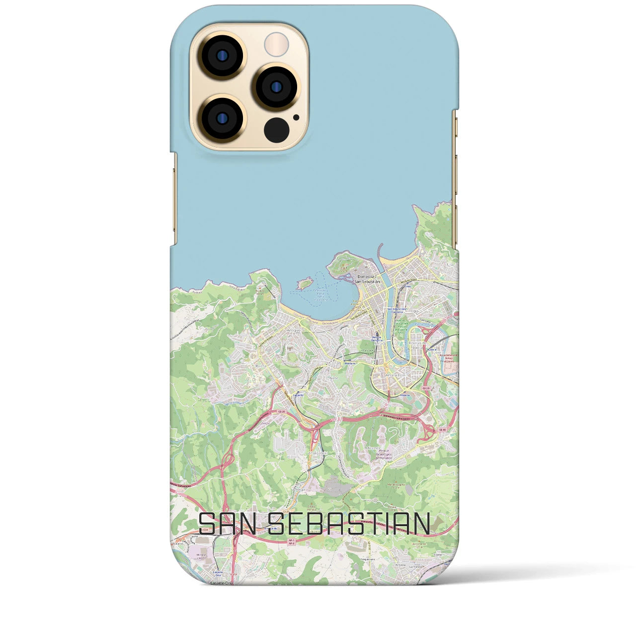 【サン・セバスティアン】地図柄iPhoneケース（バックカバータイプ・ナチュラル）iPhone 12 Pro Max 用
