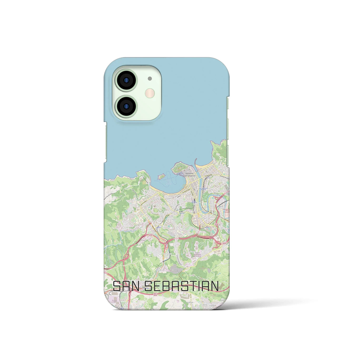 【サン・セバスティアン】地図柄iPhoneケース（バックカバータイプ・ナチュラル）iPhone 12 mini 用