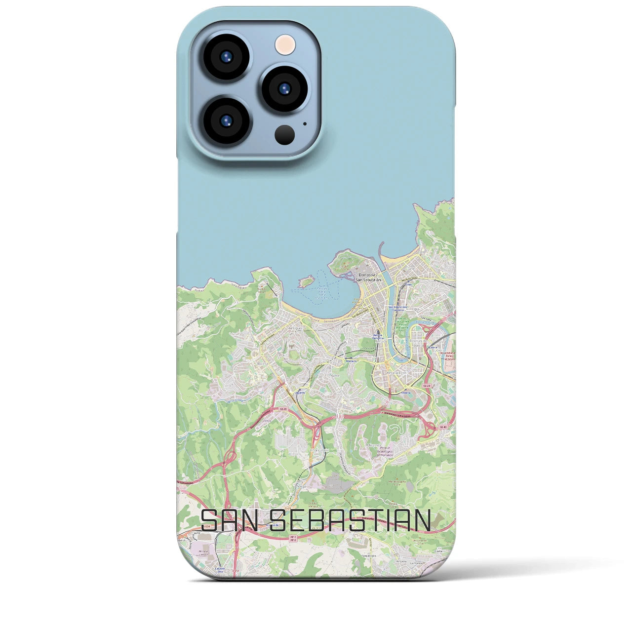 【サン・セバスティアン】地図柄iPhoneケース（バックカバータイプ・ナチュラル）iPhone 13 Pro Max 用