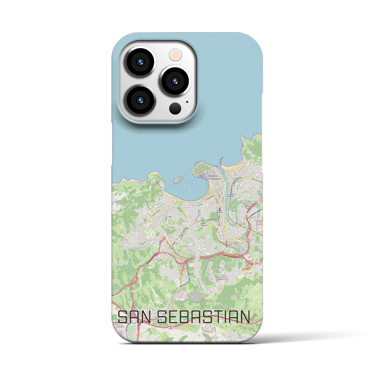 【サン・セバスティアン】地図柄iPhoneケース（バックカバータイプ・ナチュラル）iPhone 13 Pro 用
