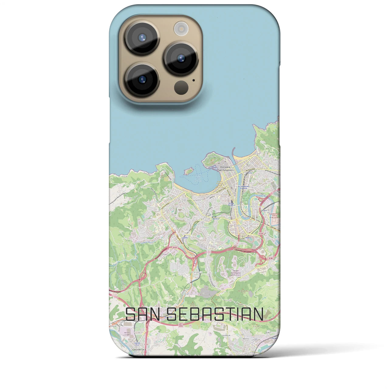 【サン・セバスティアン】地図柄iPhoneケース（バックカバータイプ・ナチュラル）iPhone 14 Pro Max 用