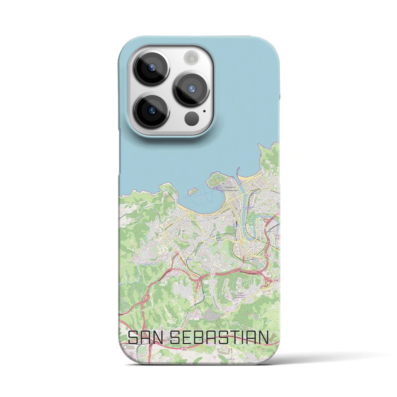 【サン・セバスティアン】地図柄iPhoneケース（バックカバータイプ・ナチュラル）iPhone 14 Pro 用