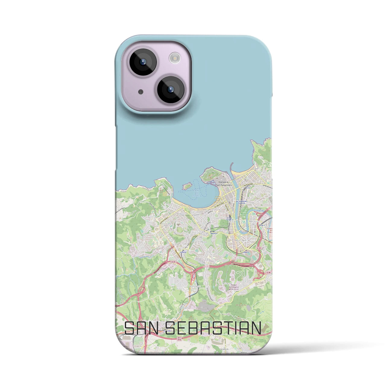 【サン・セバスティアン】地図柄iPhoneケース（バックカバータイプ・ナチュラル）iPhone 14 用