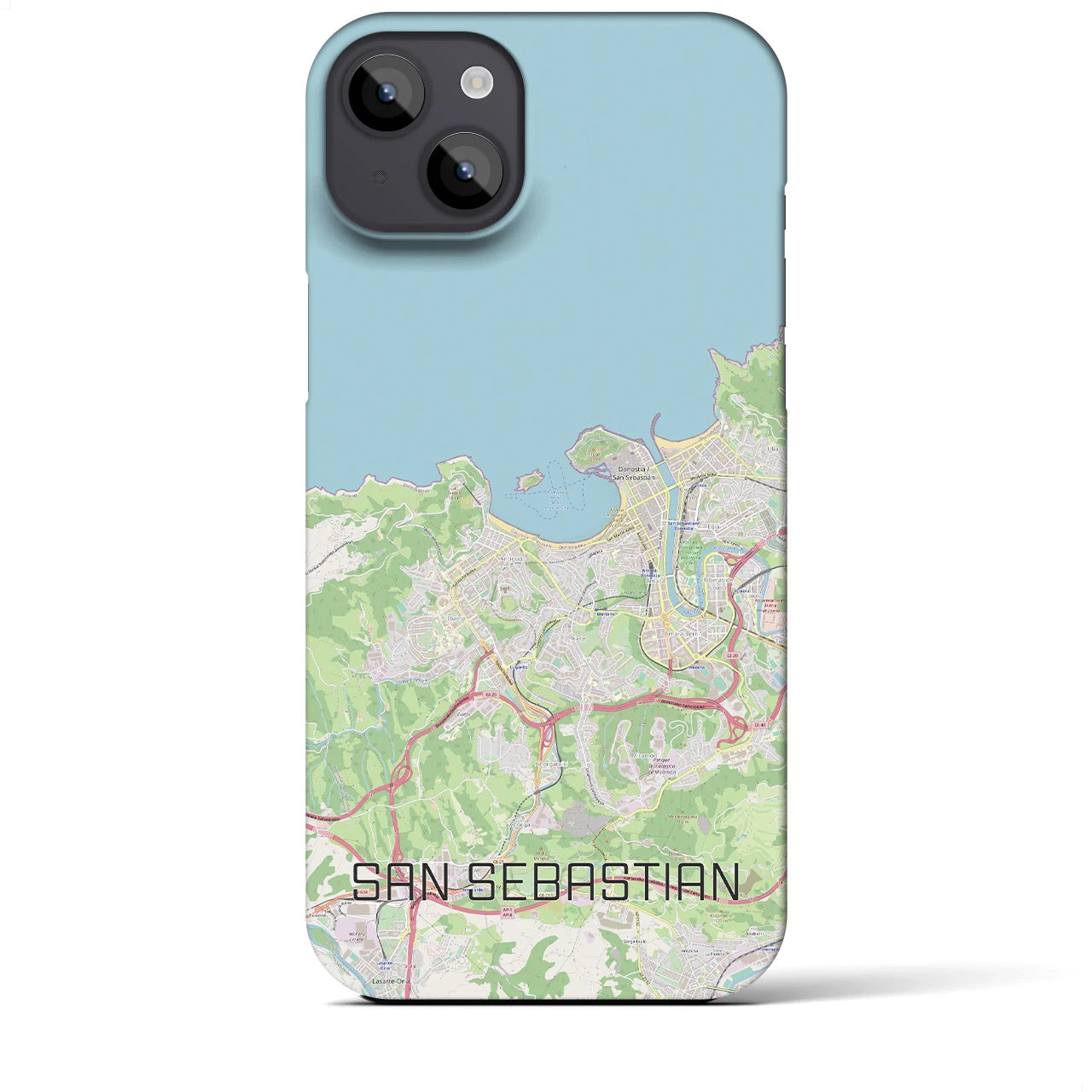 【サン・セバスティアン】地図柄iPhoneケース（バックカバータイプ・ナチュラル）iPhone 14 Plus 用