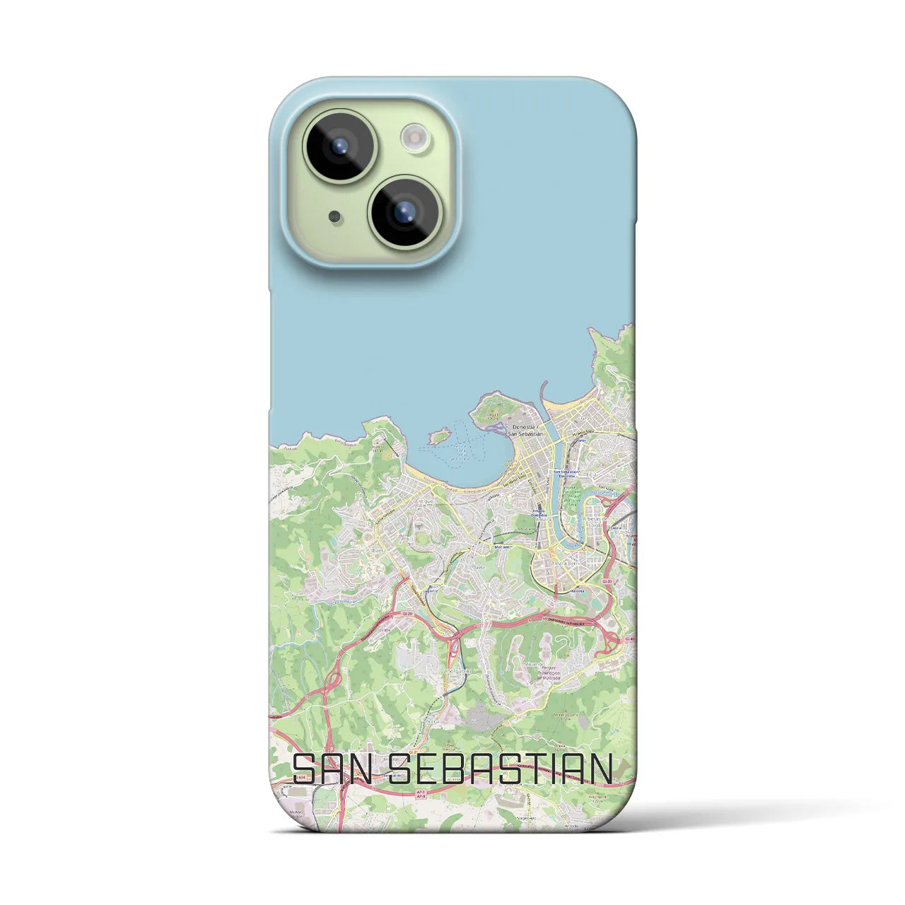 【サン・セバスティアン】地図柄iPhoneケース（バックカバータイプ・ナチュラル）iPhone 15 用