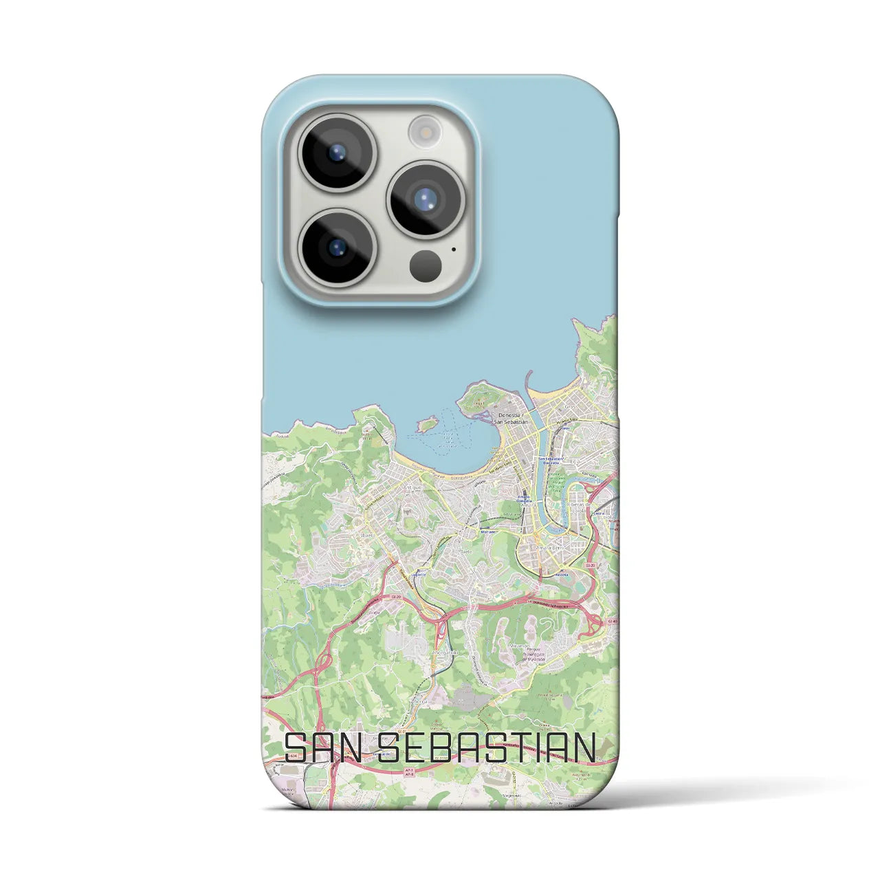 【サン・セバスティアン】地図柄iPhoneケース（バックカバータイプ・ナチュラル）iPhone 15 Pro 用