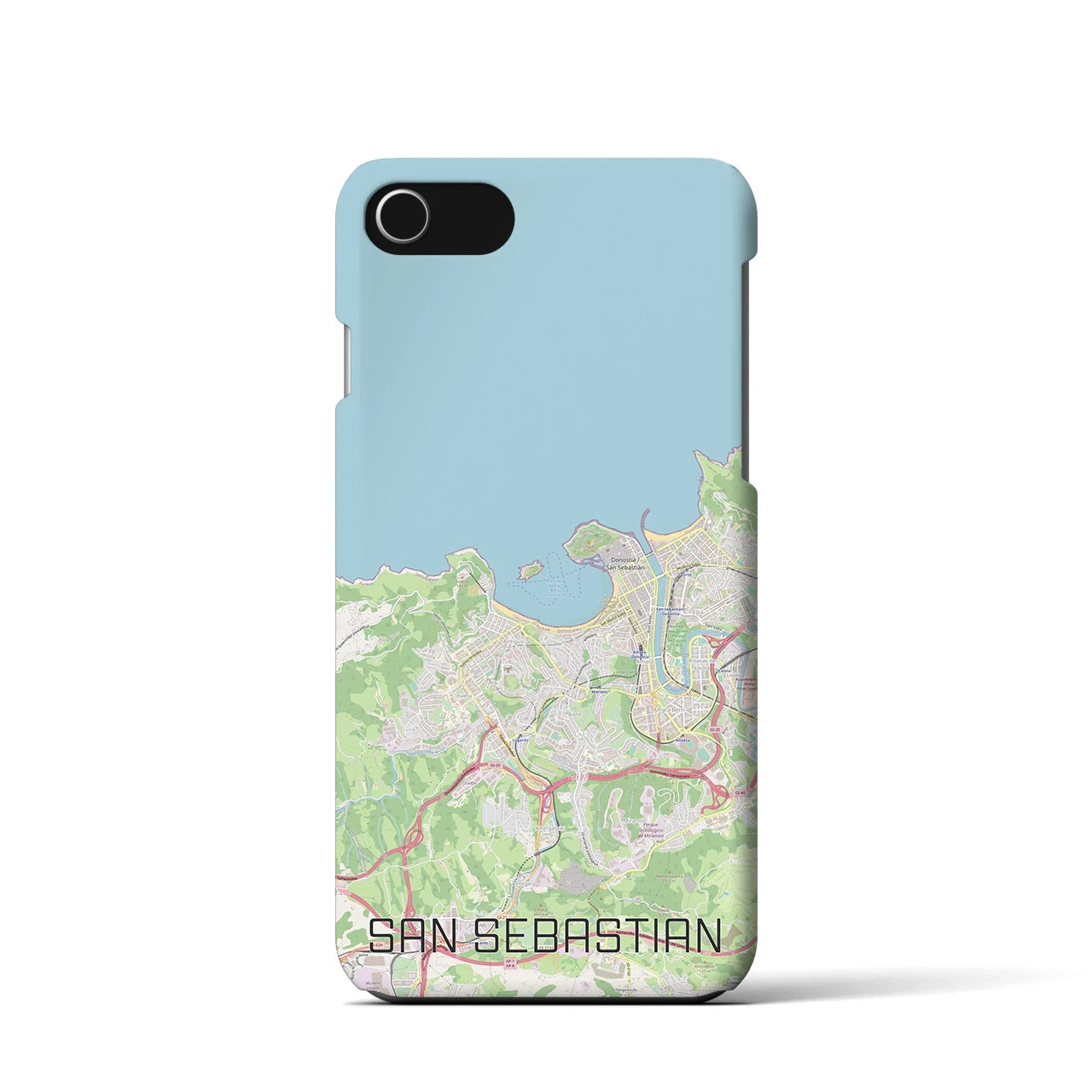 【サン・セバスティアン】地図柄iPhoneケース（バックカバータイプ・ナチュラル）iPhone SE（第3 / 第2世代） / 8 / 7 / 6s / 6 用