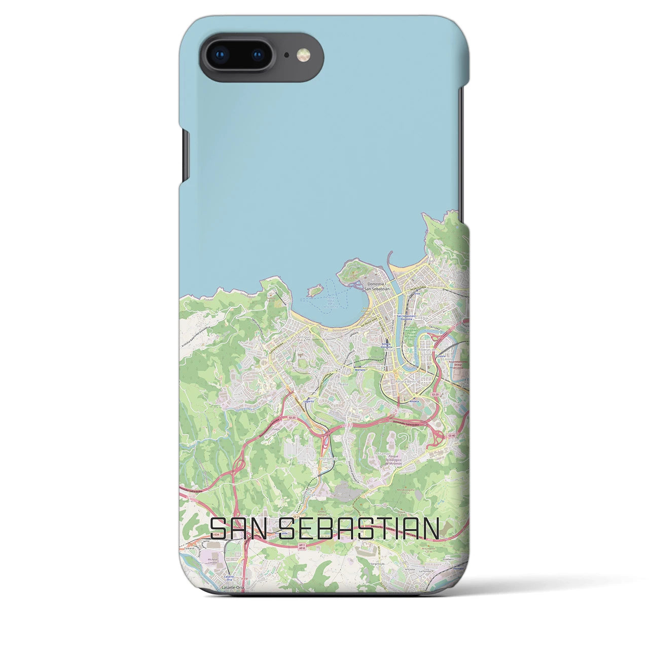 【サン・セバスティアン】地図柄iPhoneケース（バックカバータイプ・ナチュラル）iPhone 8Plus /7Plus / 6sPlus / 6Plus 用