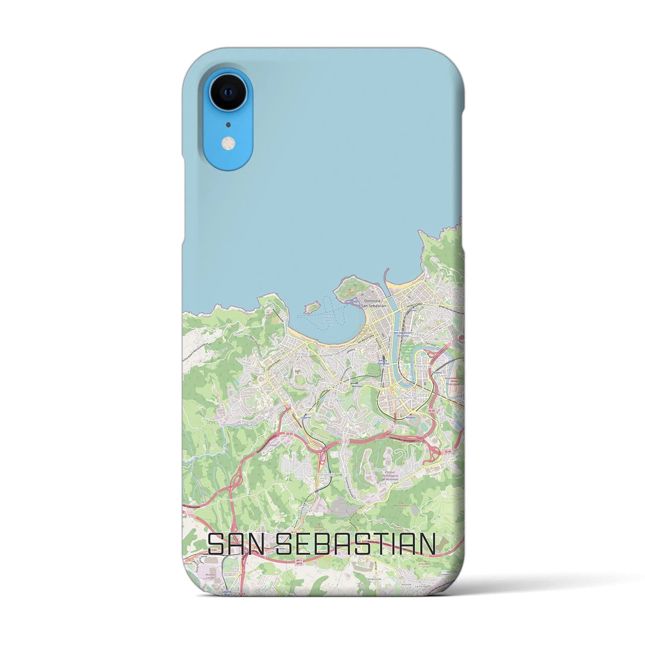 【サン・セバスティアン】地図柄iPhoneケース（バックカバータイプ・ナチュラル）iPhone XR 用