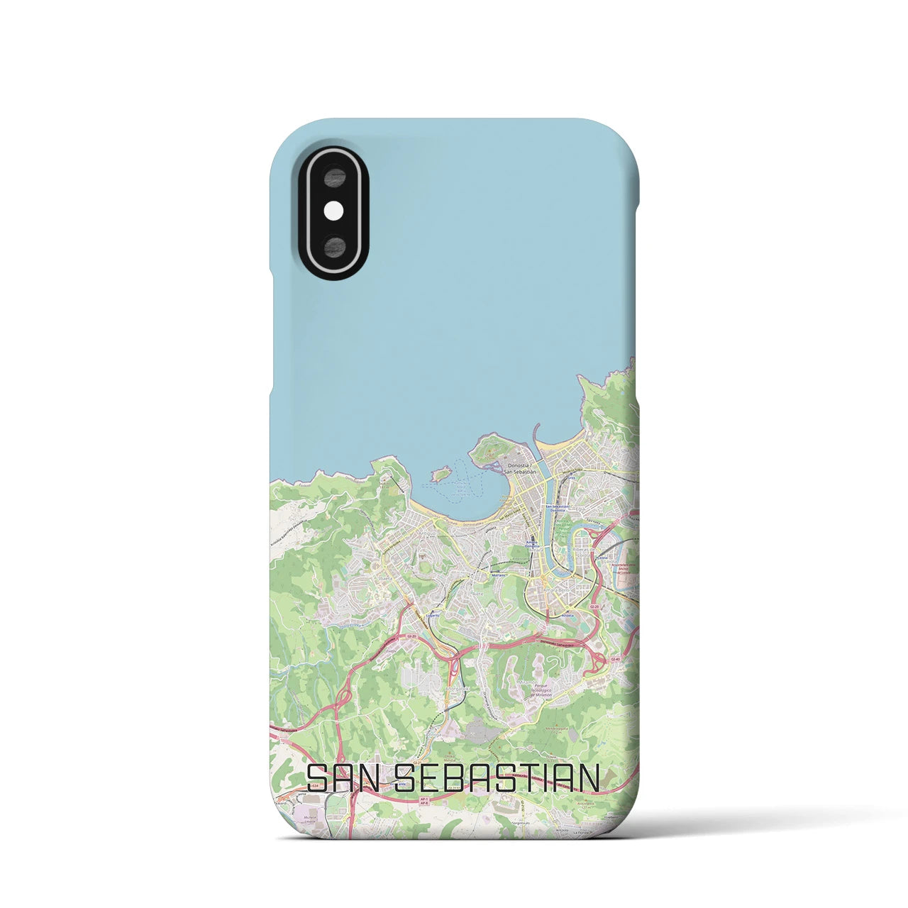 【サン・セバスティアン】地図柄iPhoneケース（バックカバータイプ・ナチュラル）iPhone XS / X 用