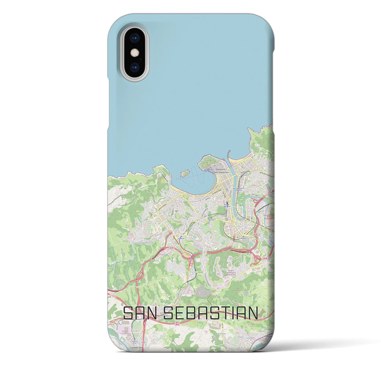 【サン・セバスティアン】地図柄iPhoneケース（バックカバータイプ・ナチュラル）iPhone XS Max 用