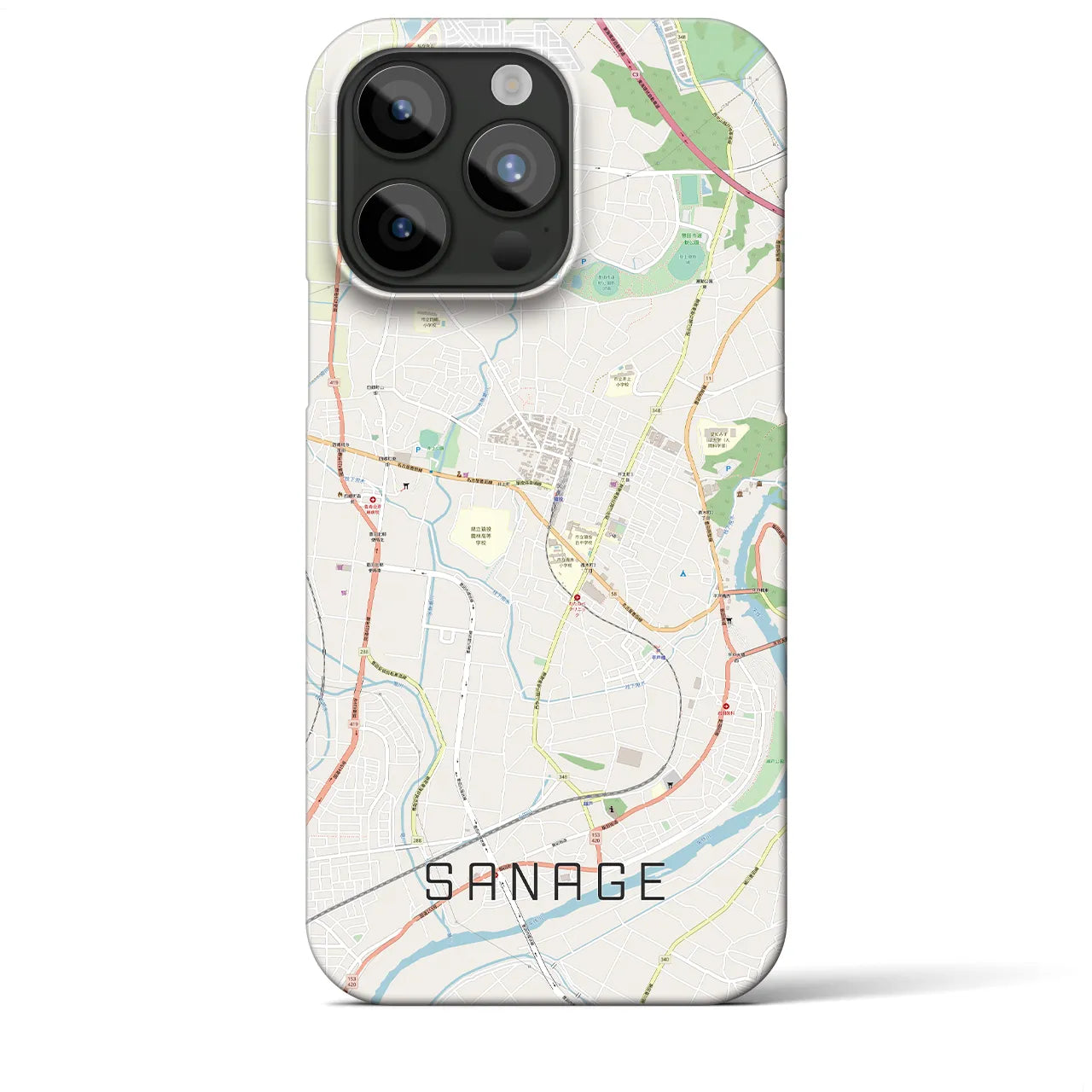 【猿投】地図柄iPhoneケース（バックカバータイプ・ナチュラル）iPhone 15 Pro Max 用