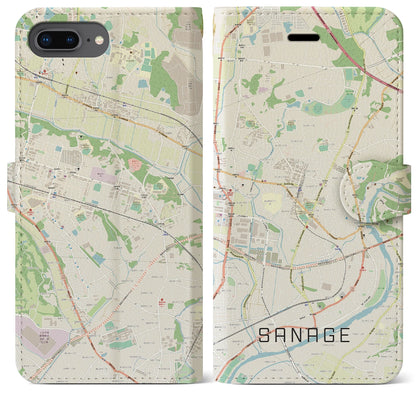 【猿投（愛知県）】地図柄iPhoneケース（手帳タイプ）ナチュラル・iPhone 8Plus /7Plus / 6sPlus / 6Plus 用