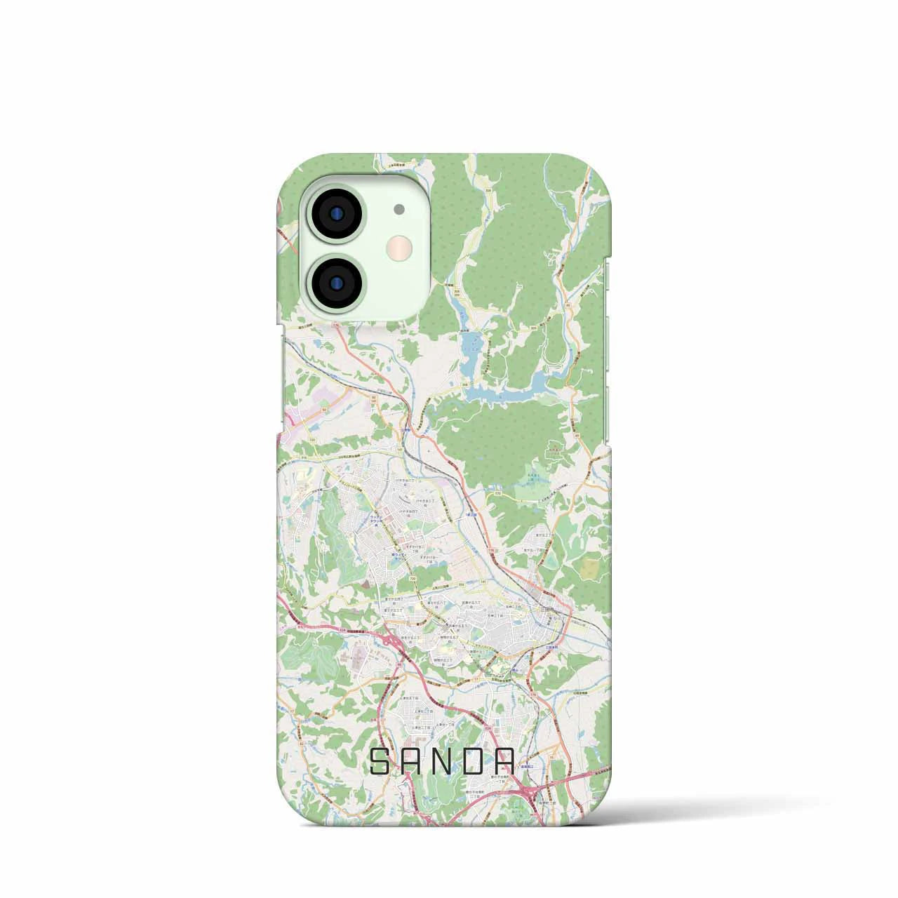【三田】地図柄iPhoneケース（バックカバータイプ・ナチュラル）iPhone 12 mini 用