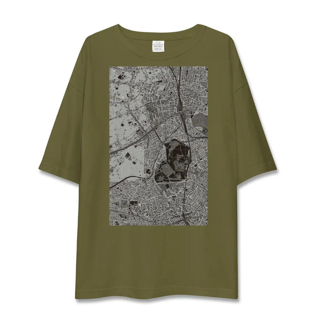 【参宮橋(東京都)】地図柄ビッグシルエットTシャツ