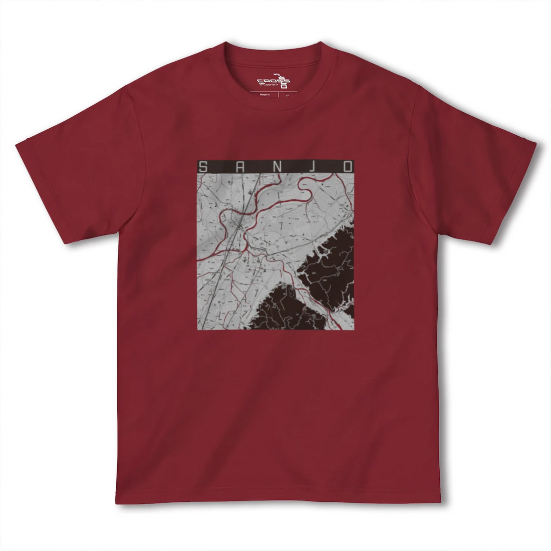 【三条（新潟県）（新潟県）】地図柄ヘビーウェイトTシャツ