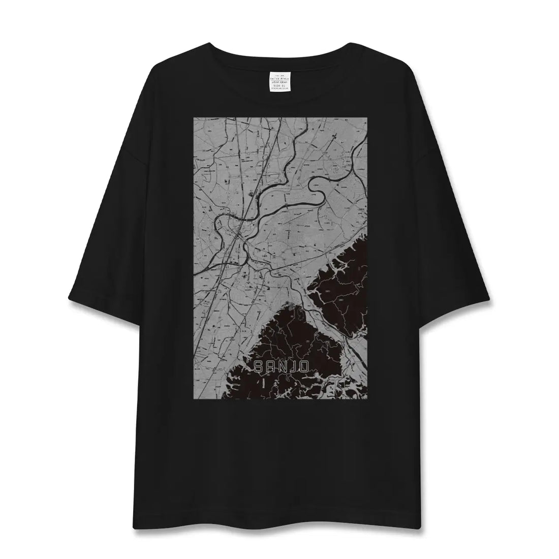 【三条（新潟県）（新潟県）】地図柄ビッグシルエットTシャツ