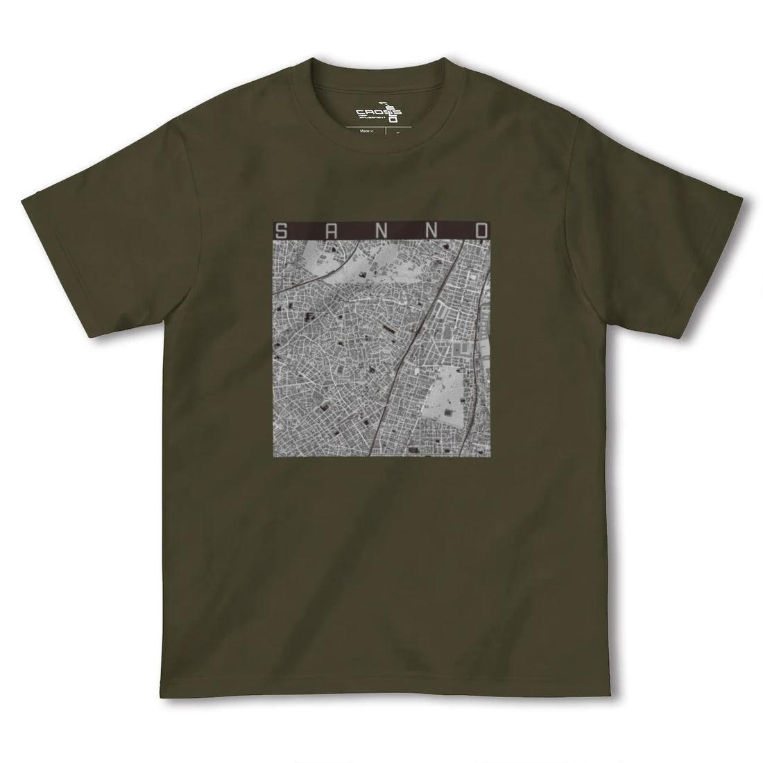 【山王(東京都)】地図柄ヘビーウェイトTシャツ